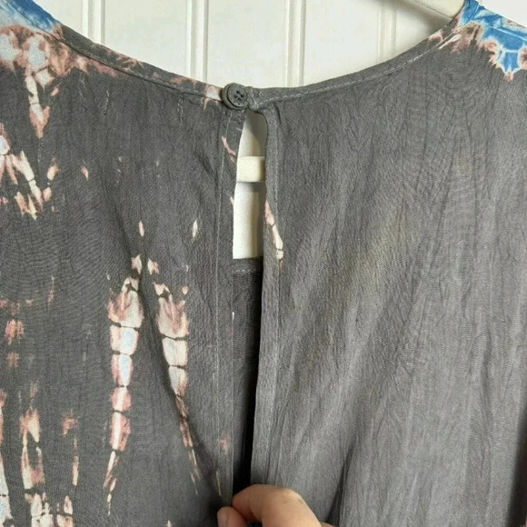 Earthbound Trading NWT Short Sleeve Romper Grey Blue, Tie Dye B6 - Picture 8 of 8